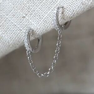 Kate Spade Elegant Silver Chain Hoop Earrings